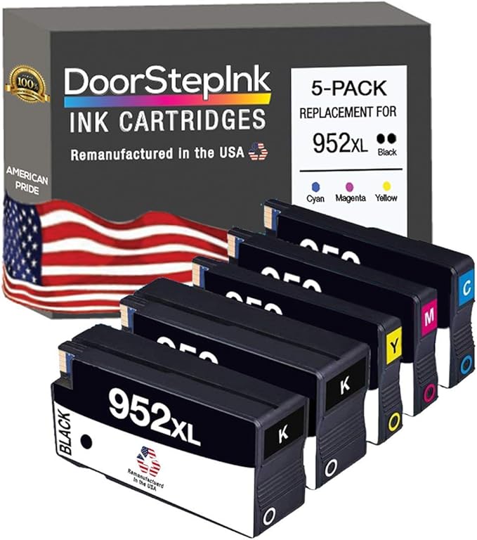 DoorStepInk 952XL 2 Black, 1 Cyan (5-Pack)