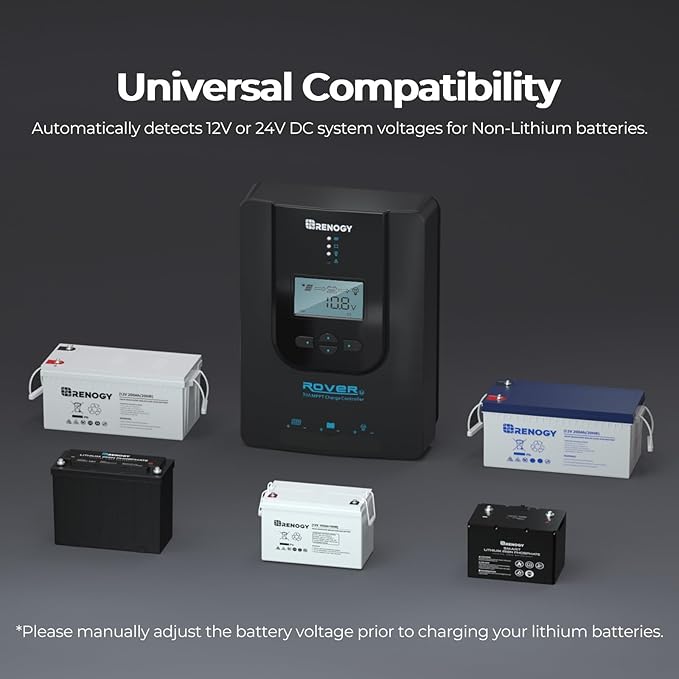 Renogy Charge Controller-Rover 30A MPPT 12V/24V Auto-Detect LCD Display | 99.9%
