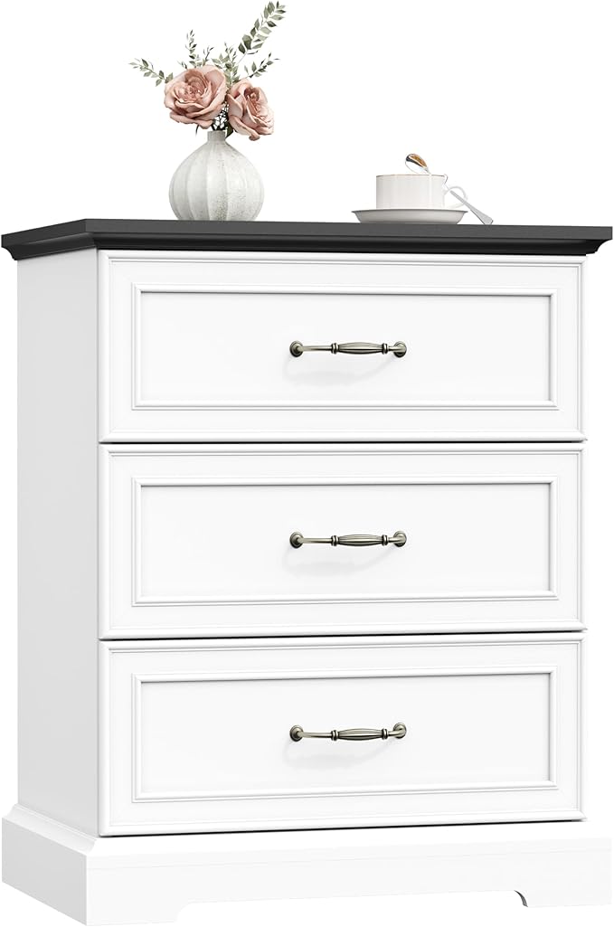 Nightstand Set of 2, Rustic Farmhouse Wood Small Dresser, Bedside Table