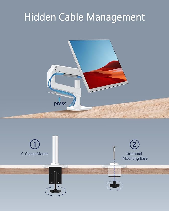Ergounion Single Monitor Arm Desk Mount, Holds Screens up to 40 Inches and 25
