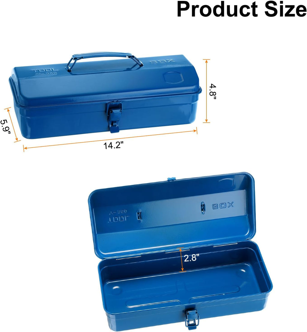 harfington tool box 14.2" portable steel tool box shown in use