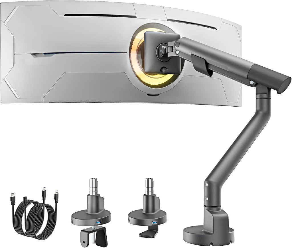 monTEK Single Monitor Arm with USB