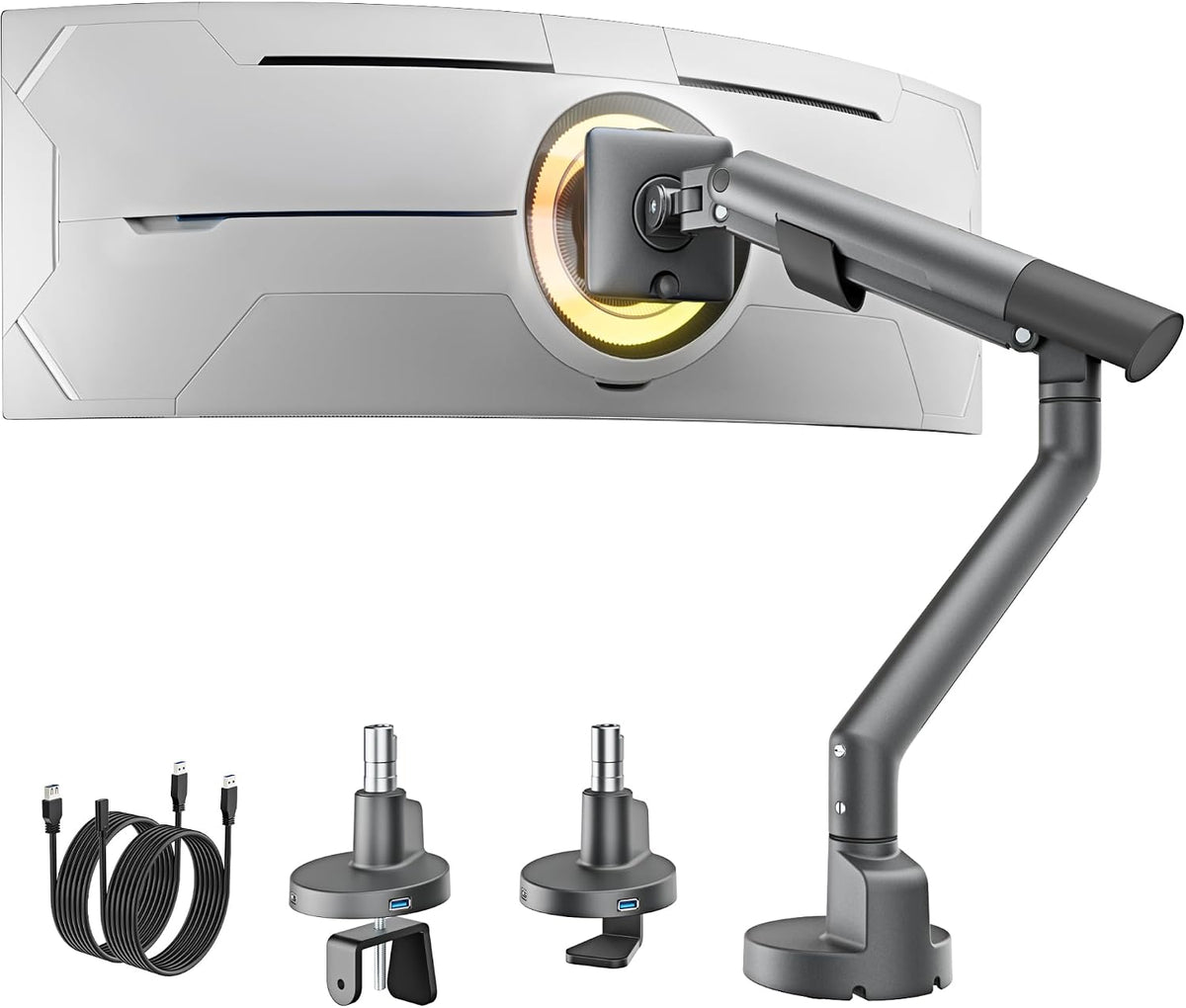monTEK Single Monitor Arm with USB