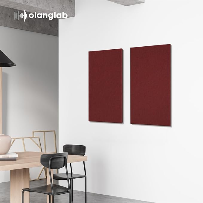 Olanglab Sound Absorbing Acoustic Wall Panels 2 Pack, Large Fabric Wrapped