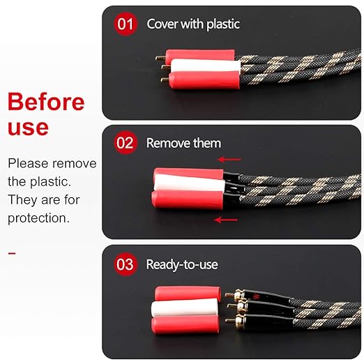SKW RCA Y Splitter Cable 1 Male to 2 Male Subwoofer Cord, BG Series Ultra-high