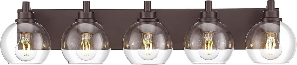 METWET Bathroom Light Fixtures Over Mirror, 5-Light Oil Rubbed Bronze Bathroom