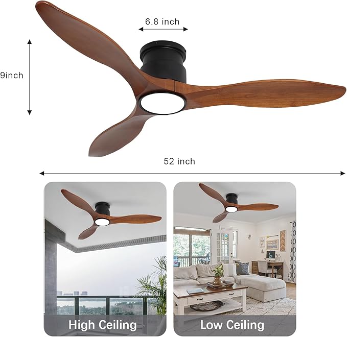 revoici 52Inch Wood Ceiling Fans