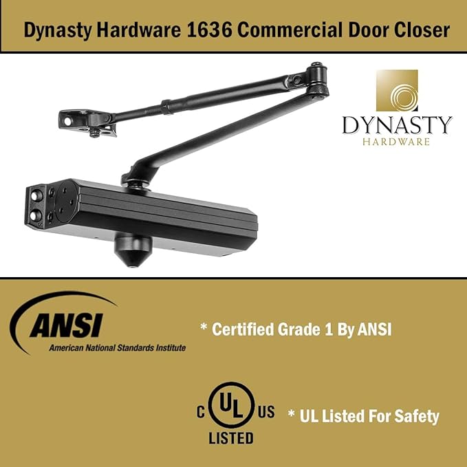 Dynasty Hardware Door Closer, Grade 1 Heavy Duty Commercial Hydraulic Closer