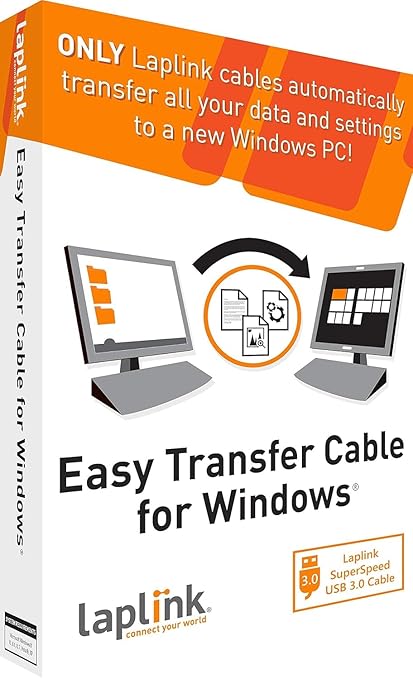 LAPLINK Easy Transfer Cable for Windows, Includes PCmover Express Software and