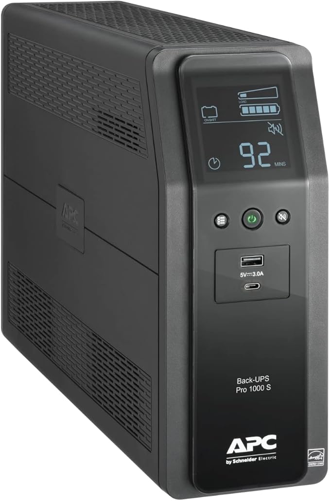 APC UPS Back-UPS Pro, 1000VA Sinewave UPS Battery Backup & Surge Protector