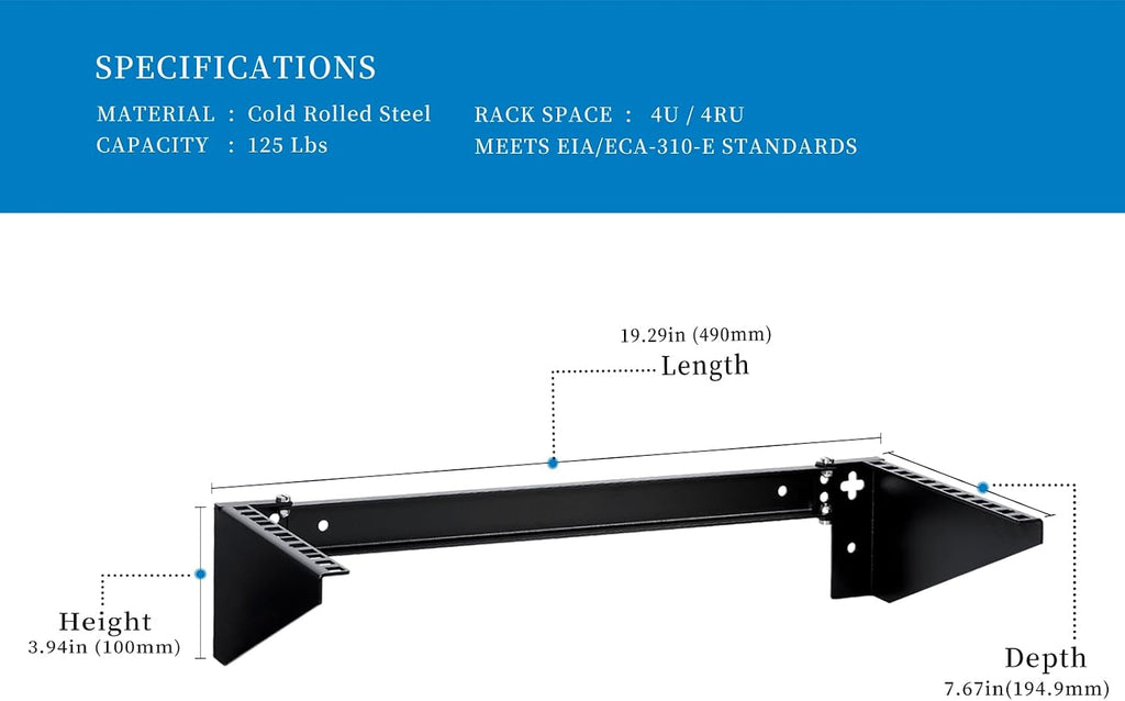rackpath 4u vertical wall mount rack - heavy shown in use