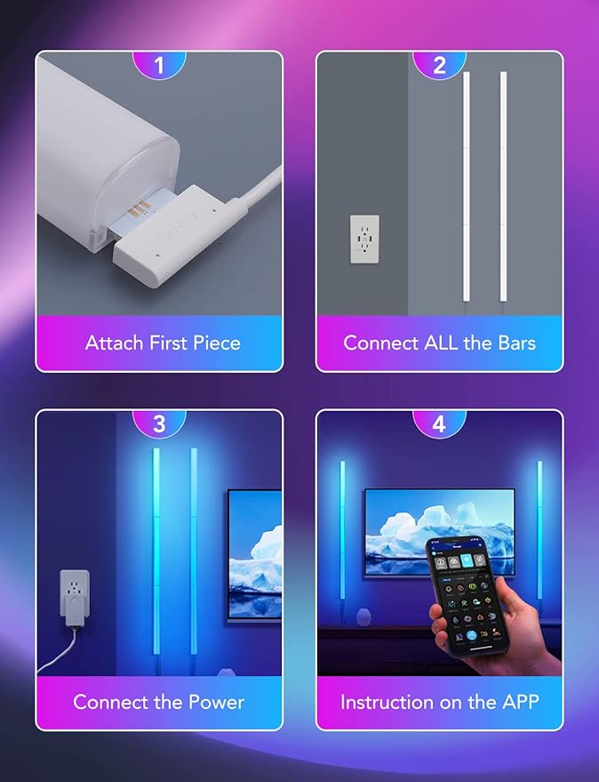 Govee Glide Wall Lights, RGBIC LED Light, Smart Gaming Light Compatible