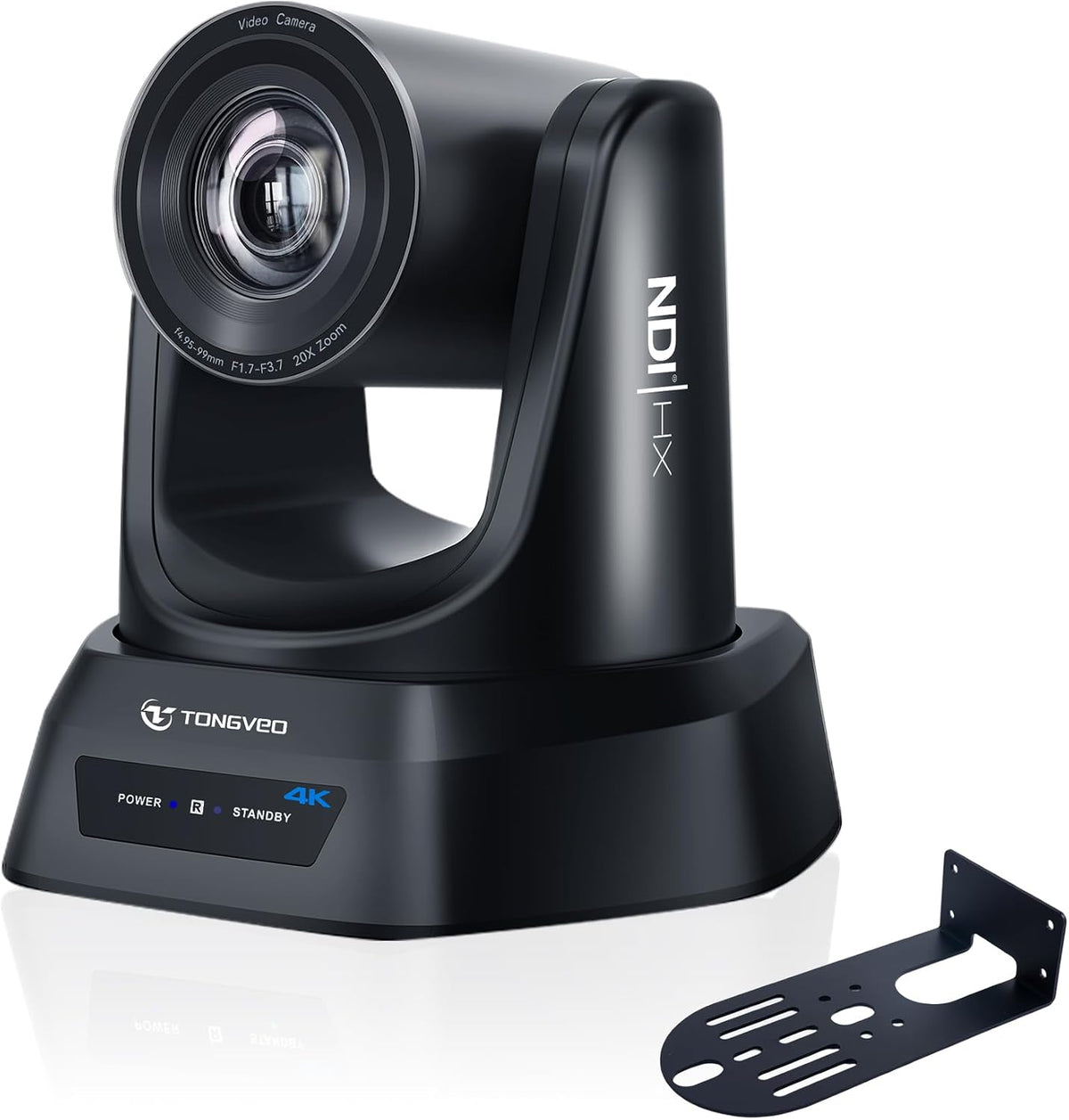 TONGVEO 4K NDI PTZ Camera AI Auto-Tracking 20X Optical Zoom HDMI IP Live
