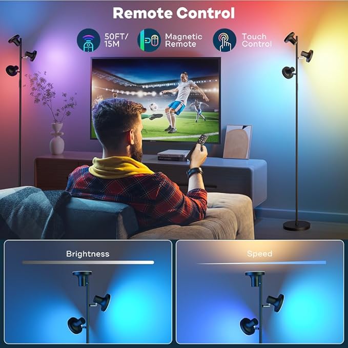 SIBRILLE RGB Floor Lamp, 36W Bright LED Standing Lamp