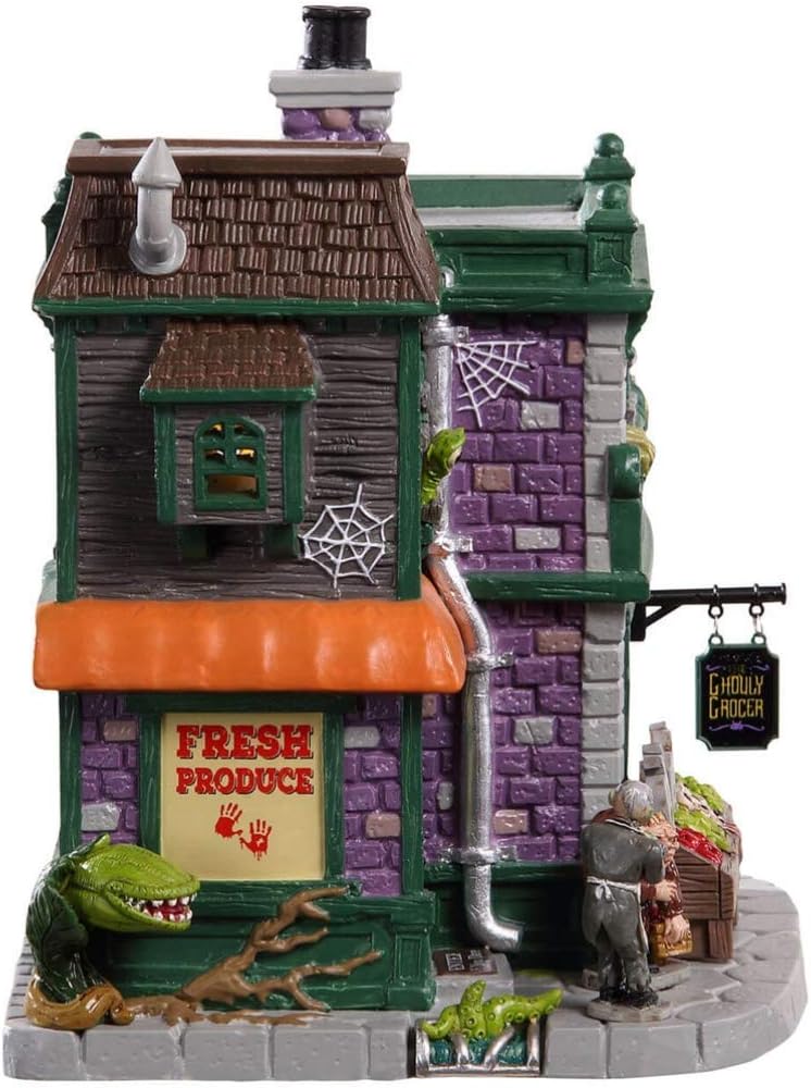 Lemax Ghouly Grocer Lighted Building, #95458 for Halloween Village Display