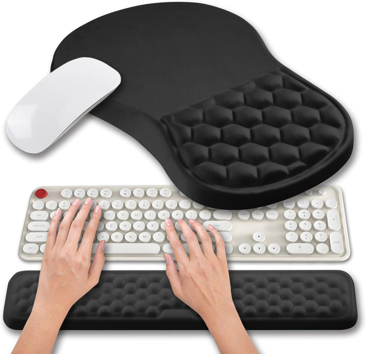 Hokafenle 2 in 1 Ergonomic Mouse Pad Wrist Support & Wrist Rest