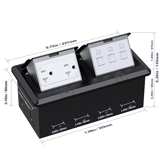 Dual Pop-Up Floor Box Electrical Kit