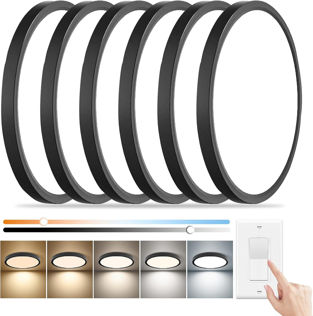 6PK 15.8 Inch Dimmable LED Flush Mount Ceiling Light,
