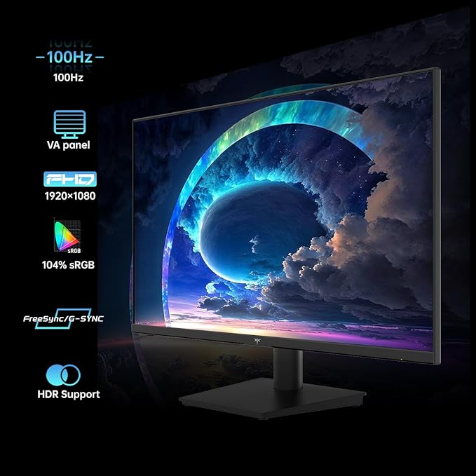 KTC 24 Inch 1080P Full HD Computer Monitor, 100Hz HDR10 Frameless Gaming Monitor