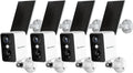 Septekon 2K Security Cameras Wireless Outdoor 4 Pack, Solar Battery Powered Camera with Two Spotlights, PIR Motion Detection Siren, Color Night Vision, 2-Way Audio, IP66 Waterpoof