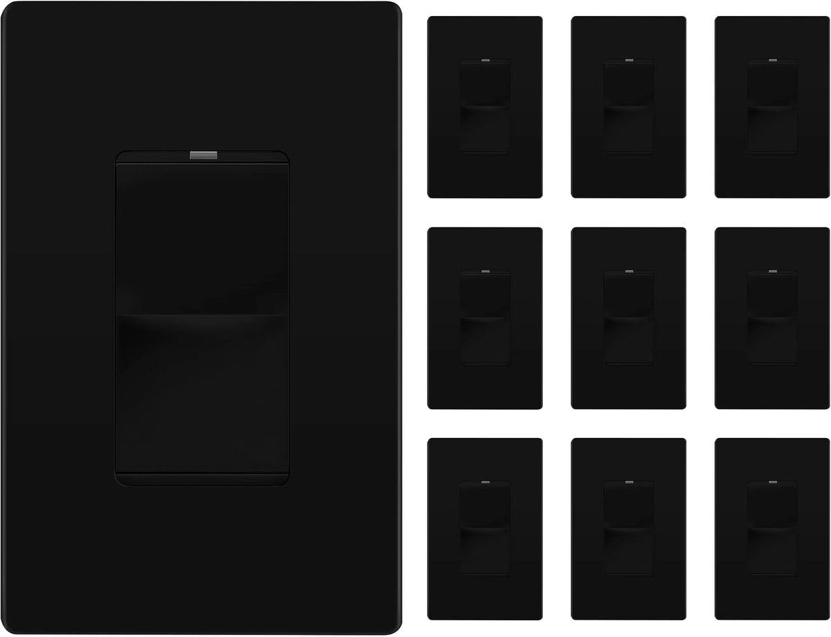 LIDER Minimalist Design Matte Finish Lighted Decorator Switch (10-Pack)