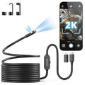 DEPSTECH 2K Endoscope Camera with Light, Dual Lens 2560P Phone Borescope