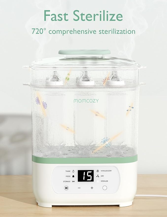 Momcozy Bottle Sterilizer and Dryer, 8-in-1 Electric Steam Baby Bottle