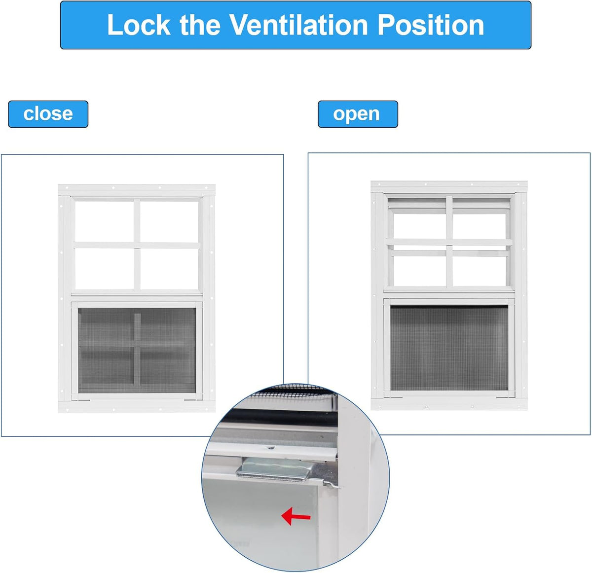 neatiease upgraded shed windows 2 pack, 30" x, side view