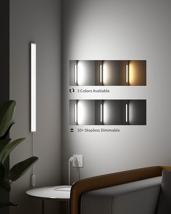 ASOKO Dimmable Desk Light Strip Bar, 3 Temps Under Cabinet Lighting