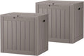 KAMABOKO Outdoor Storage Box, 32 Gal Deck Box Outdoor Waterproof, 2 Pack