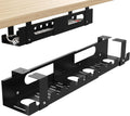 2PACKS Cable Management Under Desk Tray Adjustable Large Under Table Cord Wire Organizer for Standing Desk