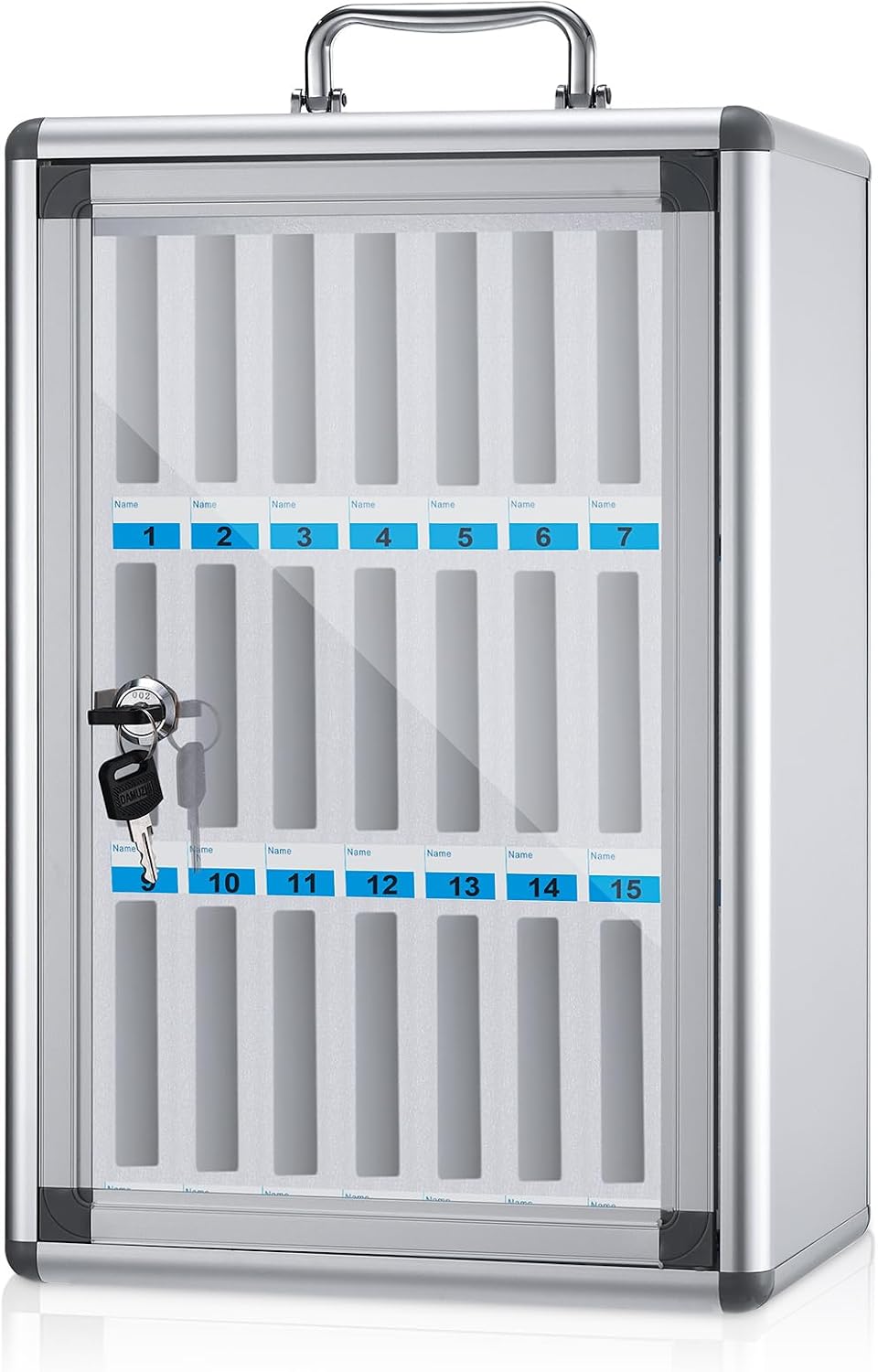 Amylove 24 Slots Aluminum Alloy Cell Phone Locker for Classroom, White