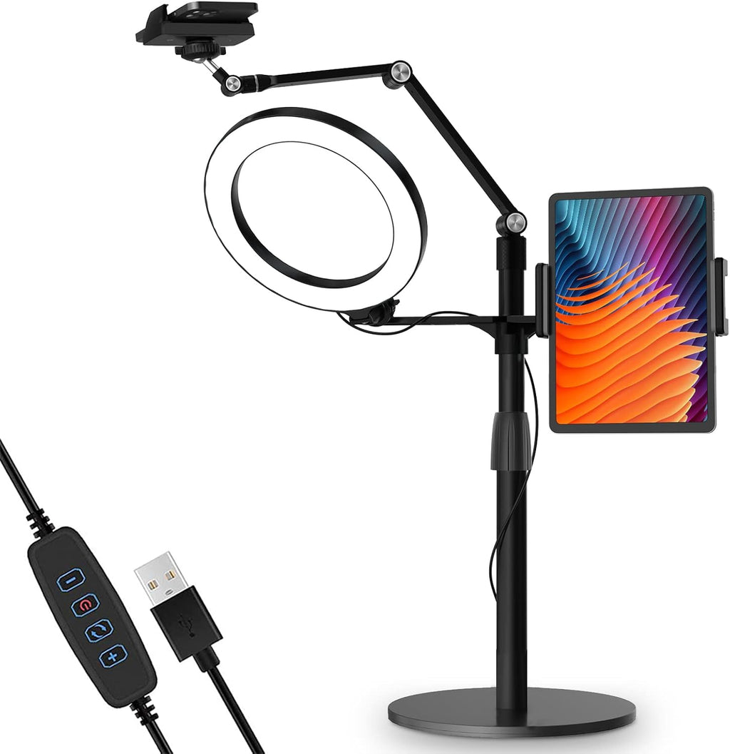 viozon 3-in-1 Selfie Desktop Live Stand, Height Adjustable/Overhead, Compatible