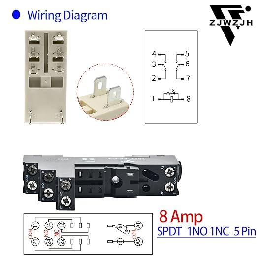 UL Listed 6 Pcs 8-Amp Electromagnetic Relay 24V DC Relay DPDT 2NO 2NC 8Pin