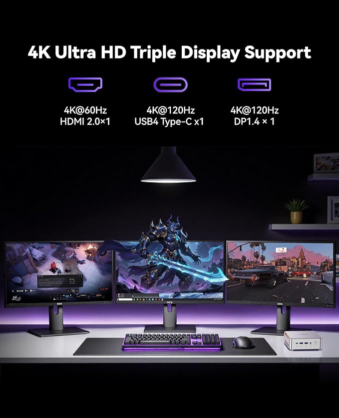 KAMRUI Hyper H2 Mini Gaming PC, in-tel Core i7-13620H Mini Computers, 32GB RAM