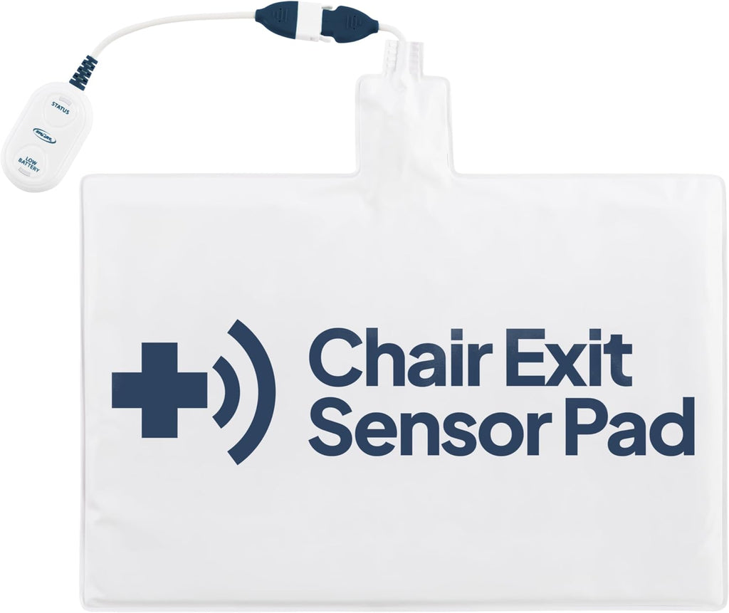 smart caregiver replacement/add-on cordless chair sensor pad shown in use