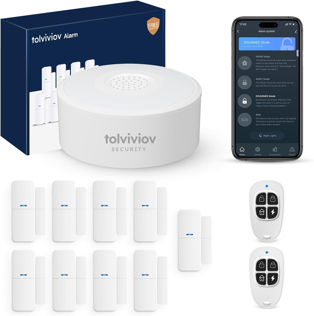 tolviviov Home Alarm System, 12 Pieces Smart Home Alarm Security System DIY No