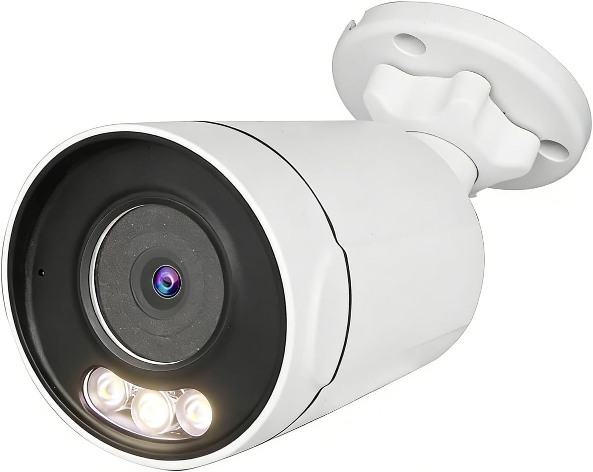Real HD 4MP POE Bullet Color Night Vision Camera, 2.8mm 108° Wide Viewing Angle Security IP Camera Outdoor IP66 Waterpfoof, NDAA Complaint