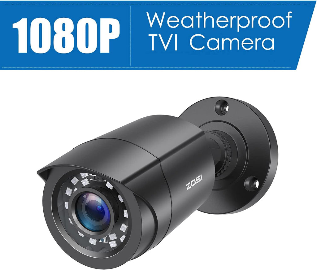zosi 4 pack 2mp 1080p hd-tvi home security shown in use