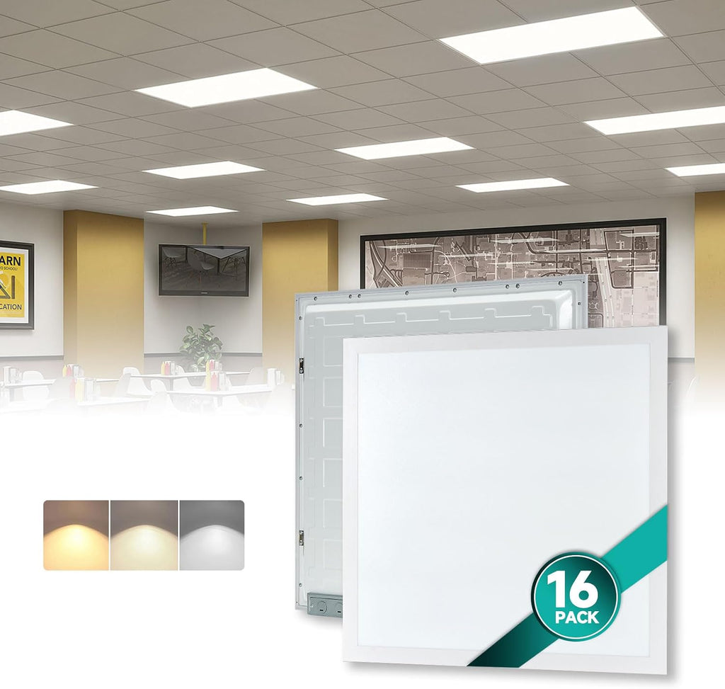 VocgoUU 16-Pack 2x2 LED Flat Panel Light Drop Ceiling, 0-10V Dimmable, 3CCT