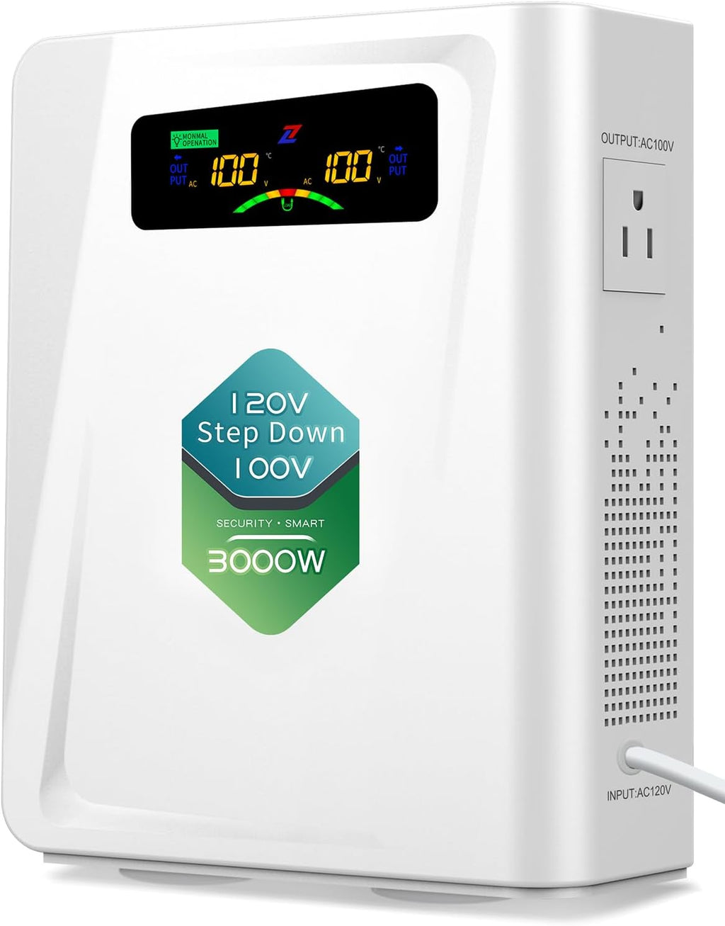 ZHENGXI Step Down Transformer 120v to 100v Voltage Converter 3000W, No Noise