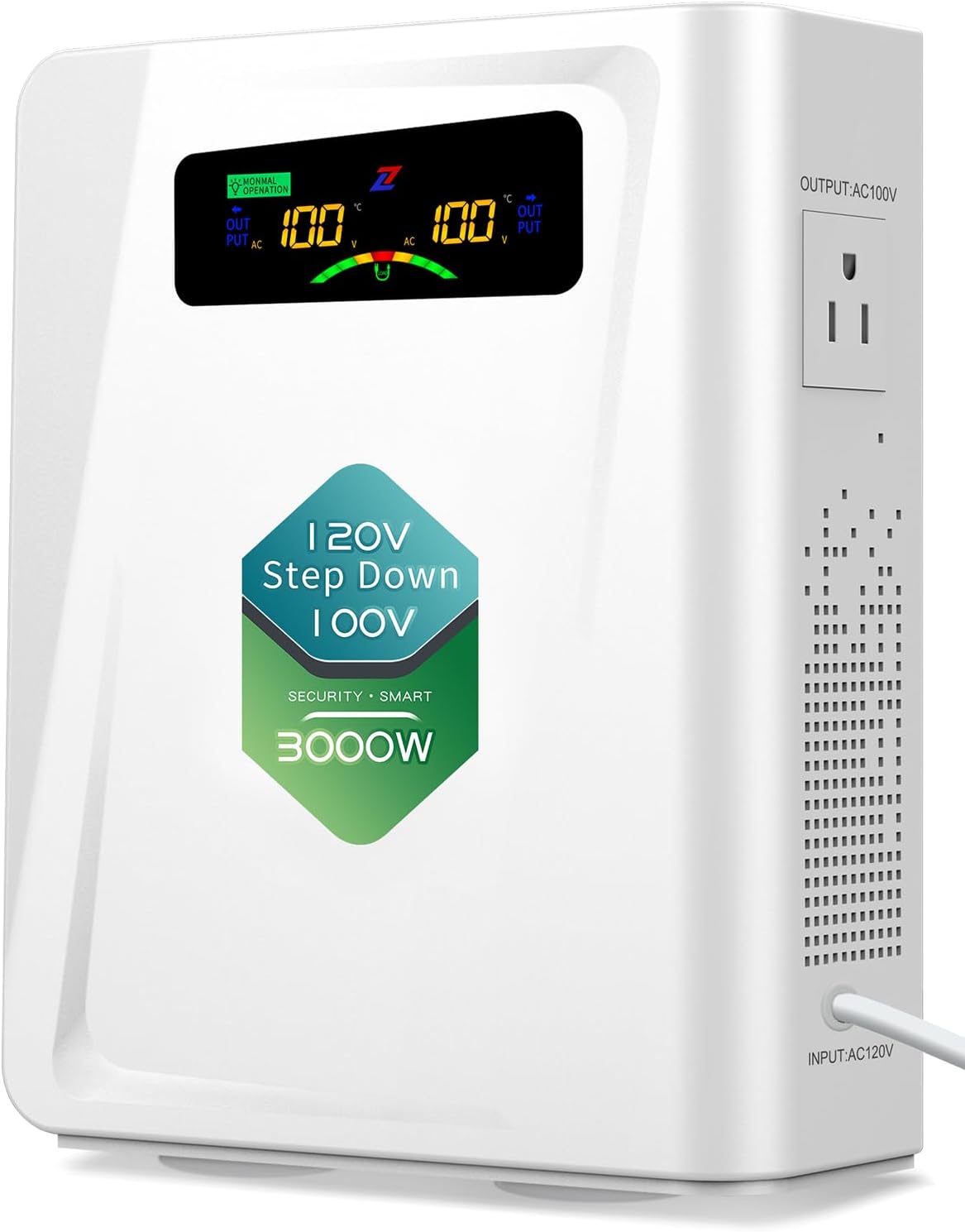 ZHENGXI Step Down Transformer 120v to 100v Voltage Converter 3000W, No Noise