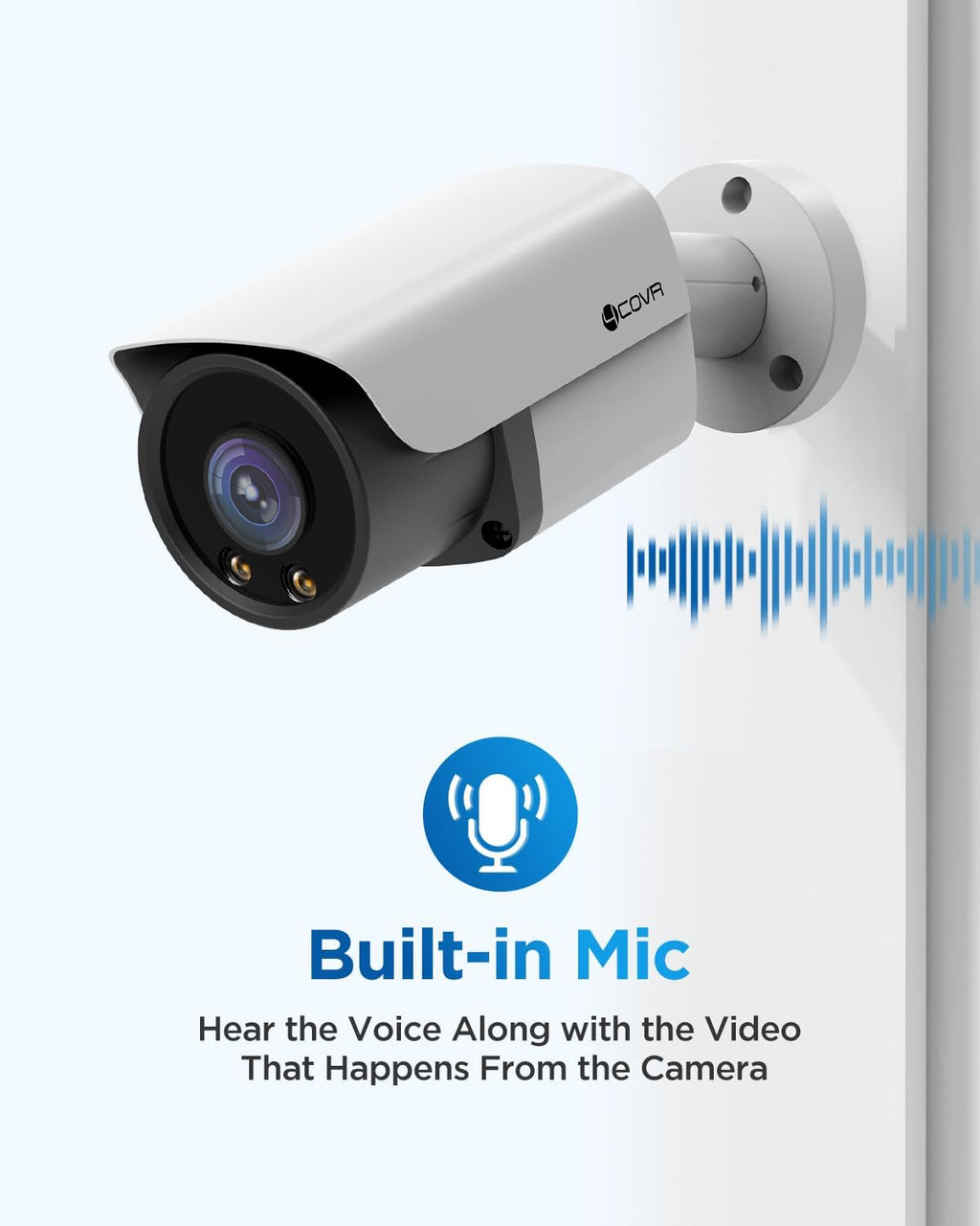 4covr 5mp poe ip security bullet camera outdoor, side view