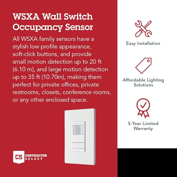Lithonia Lighting SensorSwitch Wall Mount Motion Sensor Switch, Passive