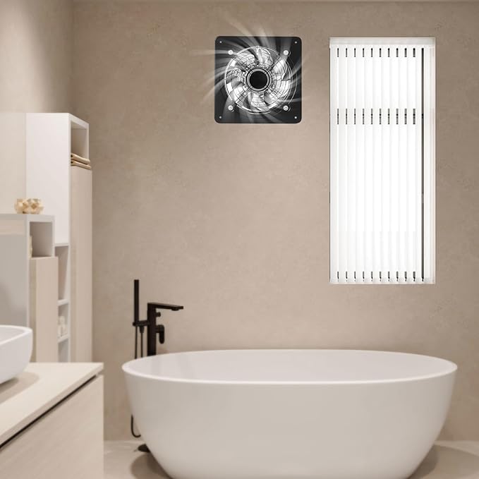XUFOPLY 9.84 Inch Exhaust Fan, 110V 100W Wall Mounted Vent Fans 2600RPM Kitchen