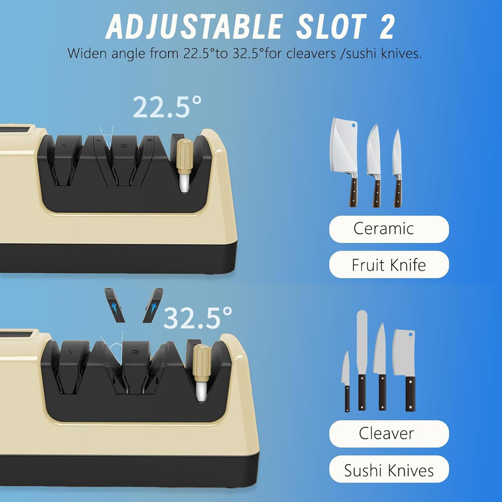 5-in-1 Electric Knife Sharpener for Kitchen Knives-Scissor Sharpener