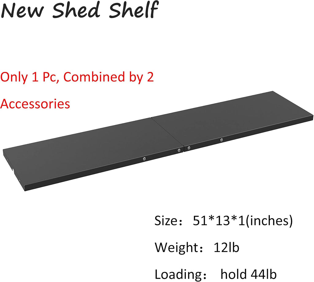 1-piece black metal laminate shelf, 51”*13”*1” for mrosaa, close-up detail