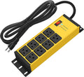 CCCEI Yellow Heavy Duty Power Strip Surge Protector 20 AMP, 8 Outlets 12 Gauge