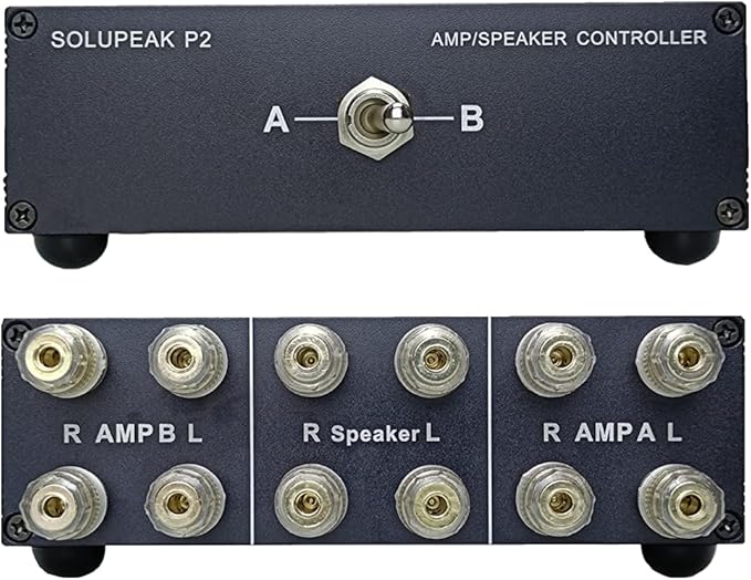 SOLUPEAK P2 2-in-1-Out Amp Amplifier Speaker Switcher Selector Switch Splitter