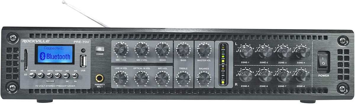 Rockville PRE-70V 8-Zone Stereo Preamp Mixer
